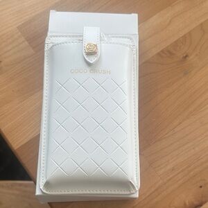 GWP Channel Coco Crush Quilted Phone Sleeve with Gold Accent Crossbody